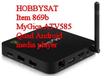 Back and rightside of MyGica ATV 585 Quad Core Android TV Box. Back and rightside of MyGica ATV 585 Quad Core Android TV Box.